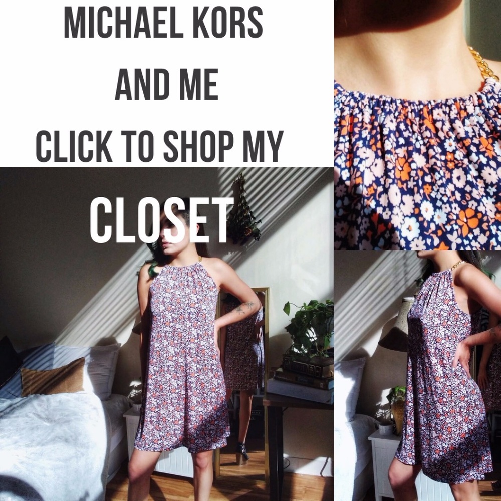 MICHAEL KORS Floral Print Drop Waist Dress EUC